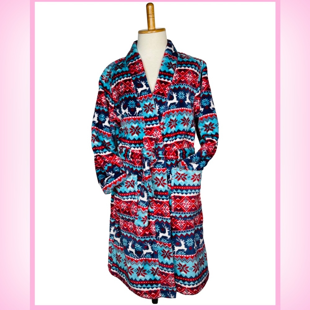 NWT Candy Pink Reindeer Super Soft Fleece Robes
